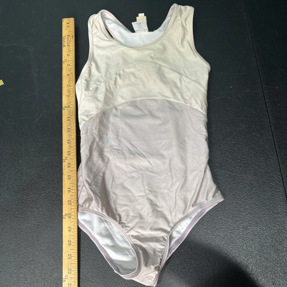 Tutu Du Monde Leotard Girls 10-11 Champagne Mauve Metallic‎ Racerback Dance Swim
